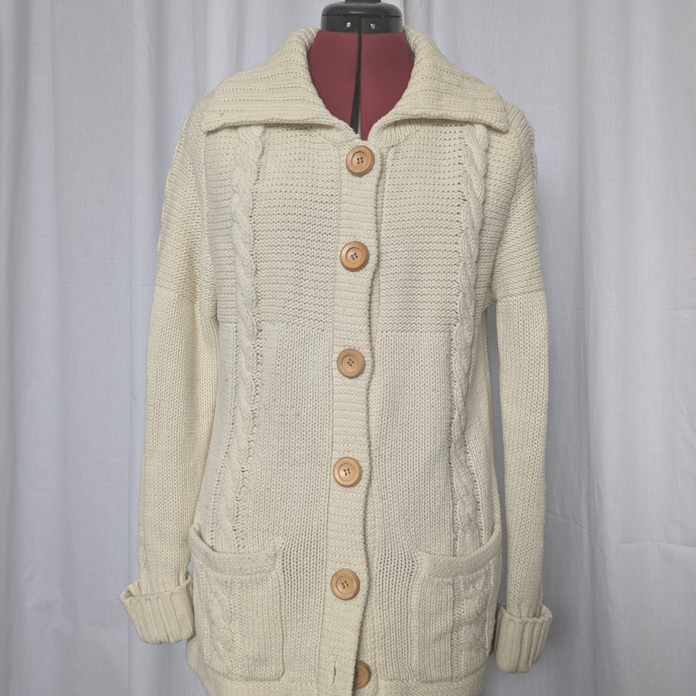 Vintage 70's Cable Knit Cardigan